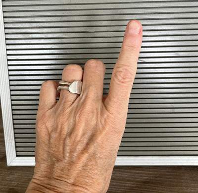 Fork Tine Ring - Double - PLAIN - SIZE 7.5 - #6042