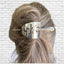 Senate Silverplate Jean cake server hair barrette worn in hair with stick - handcrafted from upcycled vintage silverware - Laughing Frog Studio