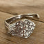 Close up of Stratford Silverplate Lilyta pattern spoon cuff bracelet - upcycled vintage silverware - Laughing Frog Studio