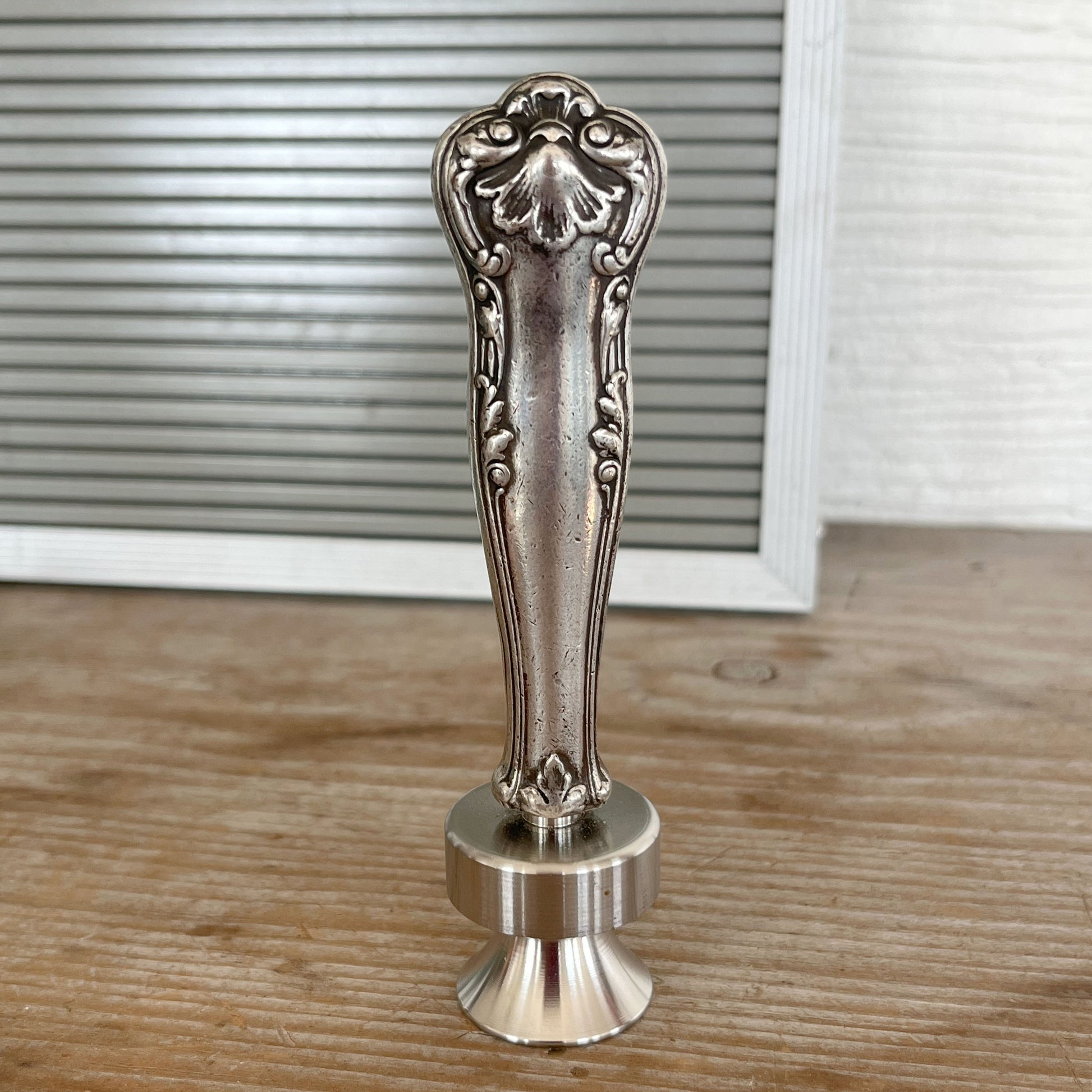 Gorham Regent knife bottle opener with Atlantic monogram - handcrafted upcycled 1903 vintage silverplate accessory - Laughing Frog Studio