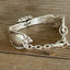 Inside view of detail and name on 1847 Rogers Brothers Reflection pattern spoon link bracelet - Laughing Frog Studio