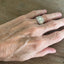 HARMONY spoon ring on hand - handcrafted from 1938 Oneida vintage silverplate - Laughing Frog Studio