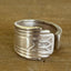 Art Deco geometric Oneida Friendship Medality spoon ring - handcrafted from upcycled vintage silverware - Laughing Frog Studio
