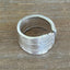 top view of Oneida Friendship Medality spoon ring size 10 - handcrafted from upcycled vintage silverware - Laughing Frog Studio