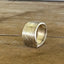 Side contour view of Art Deco geometric Oneida Friendship Medality spoon ring structure - handcrafted from upcycled vintage silverware - Laughing Frog Studio