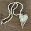 Floral heart pendant choker necklace - handcrafted from SL & GH Rogers vintage silverware - upcycled silverware jewelry - Laughing Frog Studio
