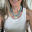 Lacy heart pendant choker necklace handcrafted from 1847 Rogers Brothers Old Colony vintage silverware - shown on model for length - Laughing Frog Studio