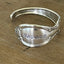 Close up of PRECIOUS MIRROR hand-stamped BADASS spoon cuff bracelet - handcrafted from upcycled vintage silverware - Laughing Frog Studio