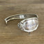 Stamping view of PRECIOUS MIRROR hand-stamped BADASS spoon cuff bracelet - handcrafted from upcycled vintage silverware - Laughing Frog Studio