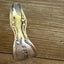Top view of PRECIOUS MIRROR hand-stamped BADASS spoon cuff bracelet - handcrafted from upcycled vintage silverware - Laughing Frog Studio