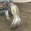 Detailed design view of PRECIOUS MIRROR hand-stamped BADASS spoon cuff bracelet - handcrafted from upcycled vintage silverware - Laughing Frog Studio