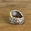 Detail view of Towle King Richard sterling silver spoon ring - handcrafted from upcycled vintage silverware - Laughing Frog Studio