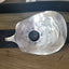 Hand-stamped stars pattern guitar spoon belt buckle shown on snap belt  - handcrafted from upcycled vintage silverware - Laughing Frog Studio