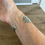Queen Ann pattern silverplate cuff bracelet underside view worn on wrist - upcycled vintage silverware jewelry - Laughing Frog Studio