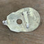 Back view of spoon buckle including catch detail - repurposed Manchego cheese marker hardware - handcrafted from upcycled vintage silverware - Laughing Frog Studio