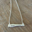 VOTE bar choker necklace full flat lay close up view - hand-stamped upcycled vintage Wallace silverplate - Laughing Frog Studio