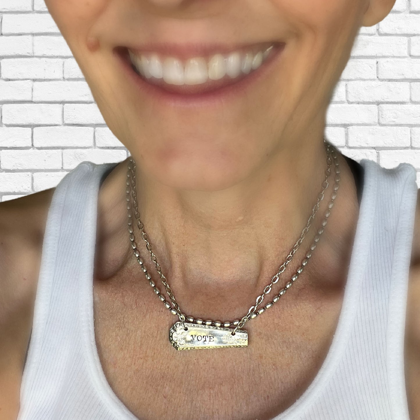 Bar Necklace - VOTE - #6183