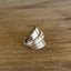 Alternate view bold spoon cuff ring ETERNALLY YOURS pattern with floral detail - handcrafted from upcycled vintage silverware - Laughing Frog Studio