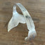 Top side view of Mermaid Soul spoon cuff bracelet showing mermaid tail fin and hand-stamped spoon bowl in Sylva silverplate pattern - handcrafted from upcycled vintage silverware - Laughing Frog Studio