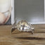 Side view - Mermaid Soul Troy pattern spoon cuff bracelet - handcrafted from upcycled vintage silverware - Laughing Frog Studio