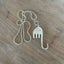 Fork elephant pendant necklace with Hamsa hand charm on silverplate chain - handcrafted from upcycled vintage silverware - Laughing Frog Studio