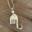 Fork elephant pendant necklace with cultured pearl on silverplate ball chain - handcrafted from upcycled vintage silverware - Laughing Frog Studio
