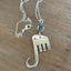 Fork elephant pendant necklace with multicolor rhinestone charm on silverplate chain - handcrafted from upcycled vintage silverware - Laughing Frog Studio