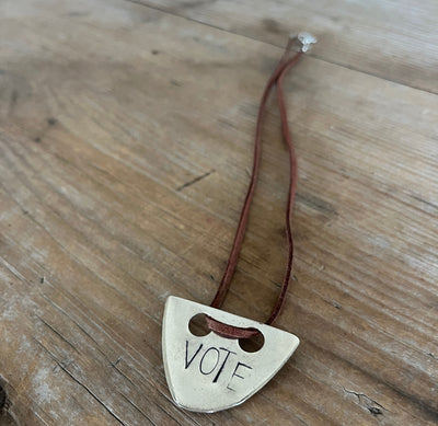 Stamped Spoon Necklace - VOTE - #6223