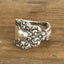 Detailed view of Imperial silverplate spoon ring size 9.5 - handcrafted from upcycled vintage silverware - Laughing Frog Studio