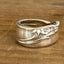 Exquisite pattern floral crest detail - silverplate spoon ring - handcrafted from upcycled vintage silverware - Laughing Frog Studio
