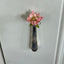 Upcycled vintage Adoration pattern silverplate knife vase with magnet or suction cup holding single flower