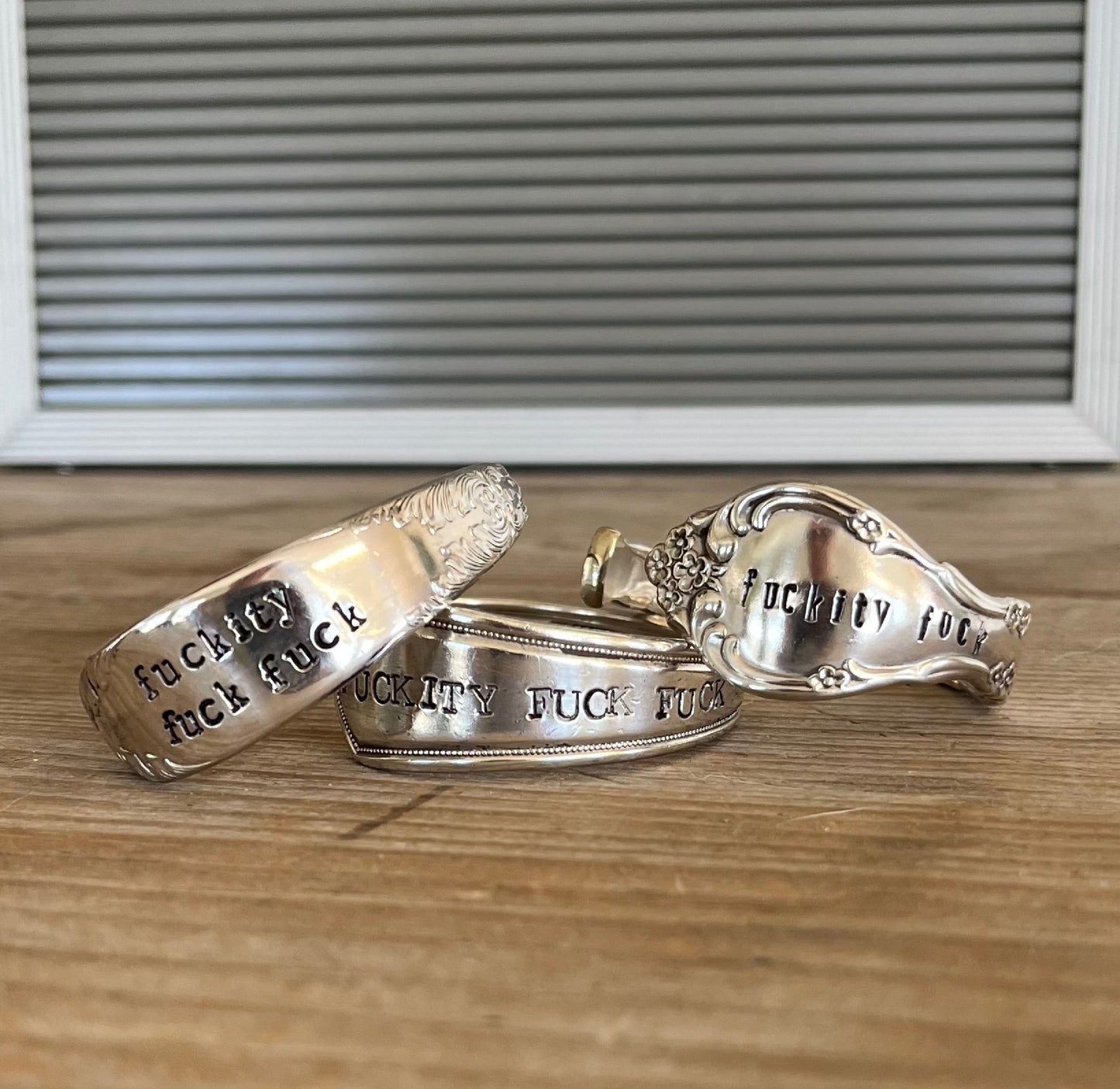 Spoon Cuff Bracelet - FUCKITY FUCK FUCK - #5594