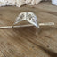 Upcycled Danish cake server barrette profile displaying half-moon design