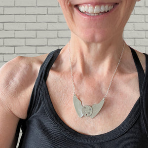 Bat Necklace from Spoon Bowls - #6024
