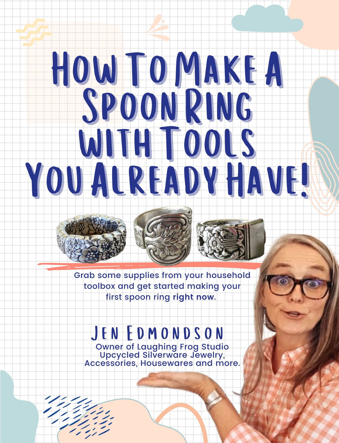 Make a spoon ring guidebook - printed DIY tutorial for making spoon rings with household tools"