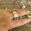 TORONTO CANADA spoon ring worn on finger displaying size and fit of upcycled silverware ring