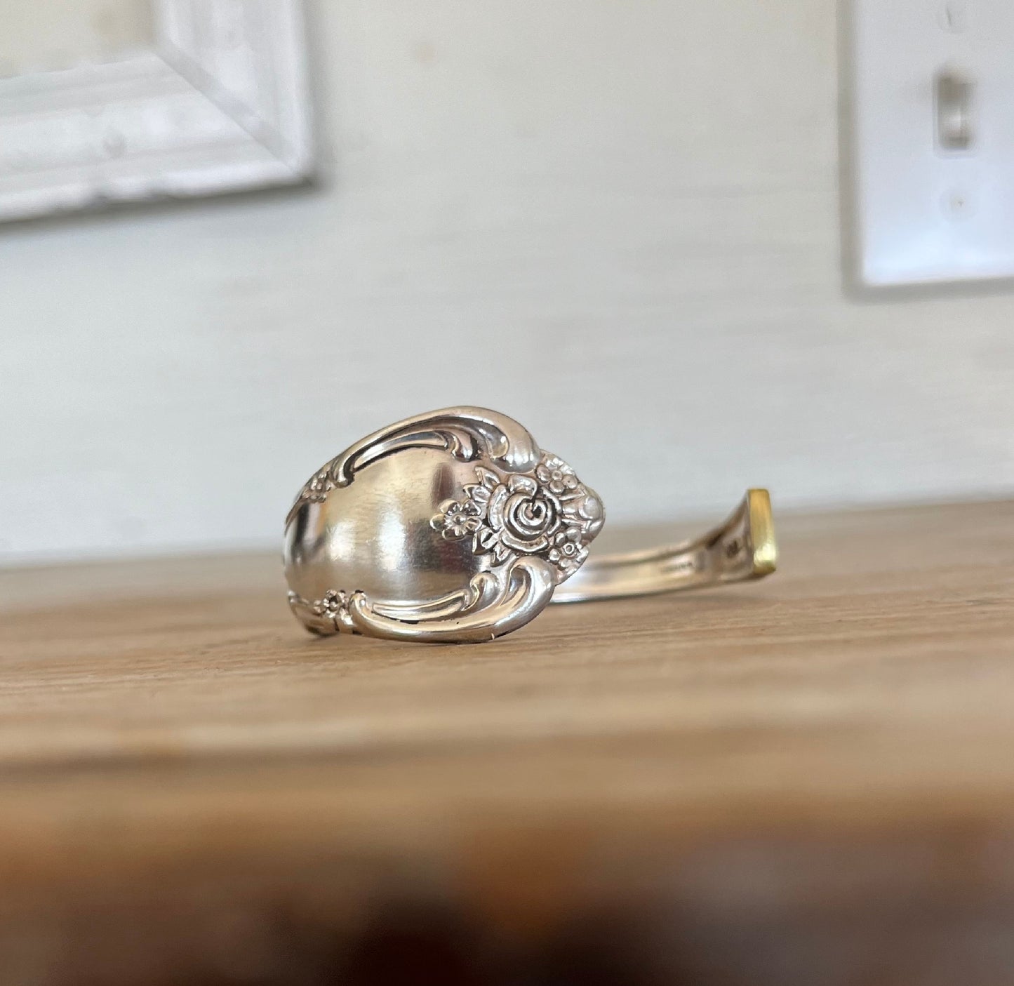 Spoon Cuff Bracelet from Oneida Vanessa pattern with Art Nouveau organic curves
