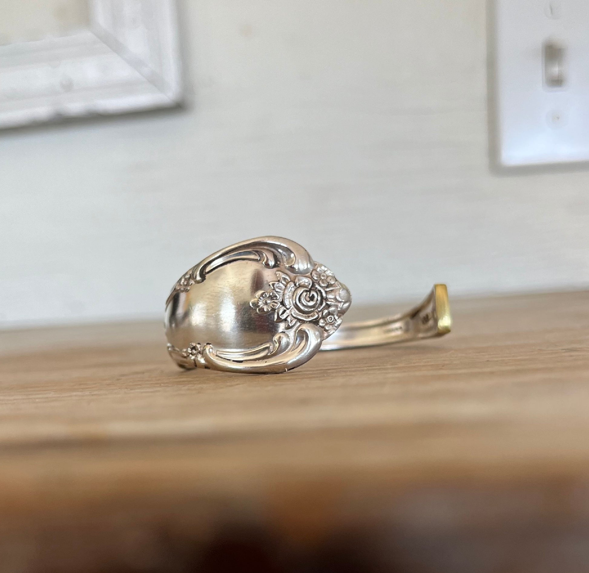 Spoon Cuff Bracelet from Oneida Vanessa pattern with Art Nouveau organic curves