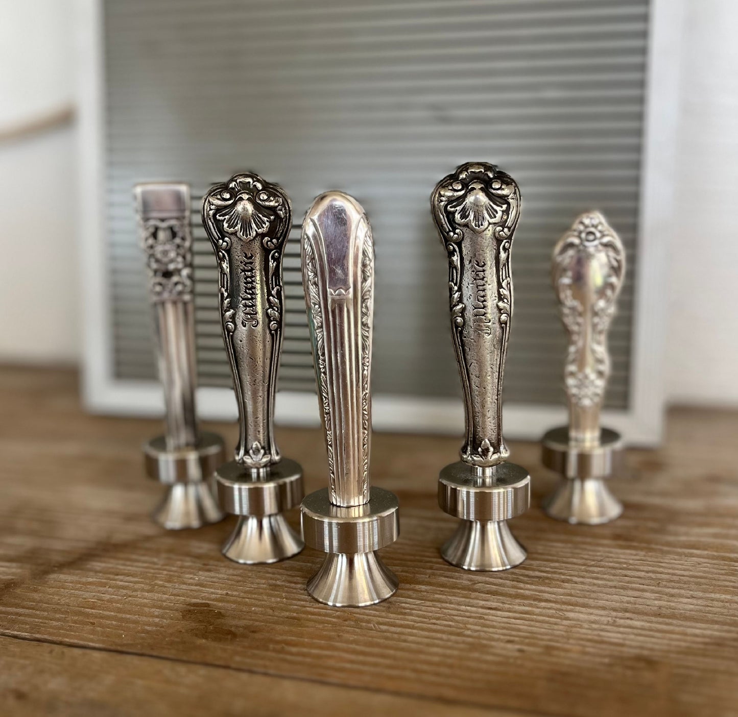 Collection of knife handle bottle openers - handcrafted upcycled vintage silverware bar tool