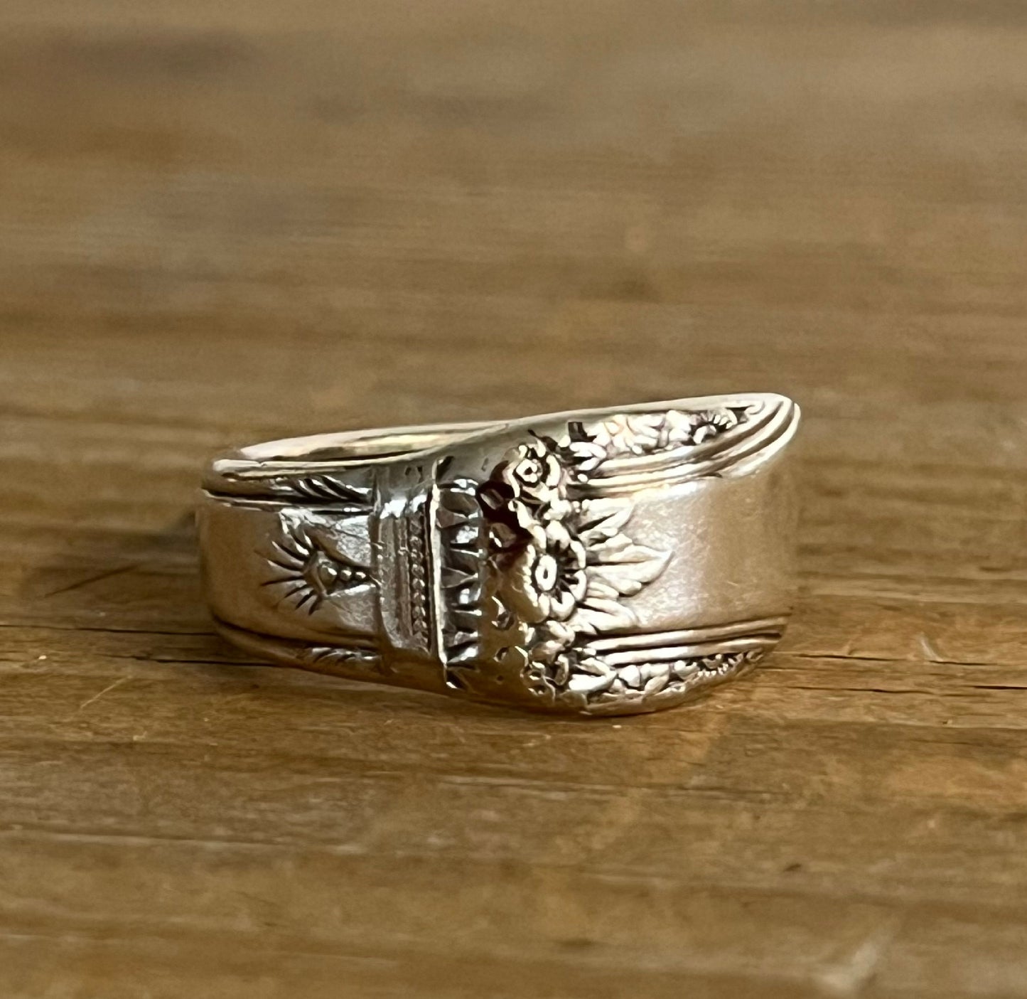 FIRST LOVE spoon ring made from upcycled vintage silverware - handmade artisan jewelry