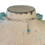 Detail photo of clasp for Oneida Evening Star pattern spoon cross pendant on chunky turquoise howlite choker - handcrafted upcycled vintage silverware jewelry - Laughing Frog Studio 