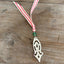 Mid Century Retro HAND made Christmas ornament from vintage slotted spoon