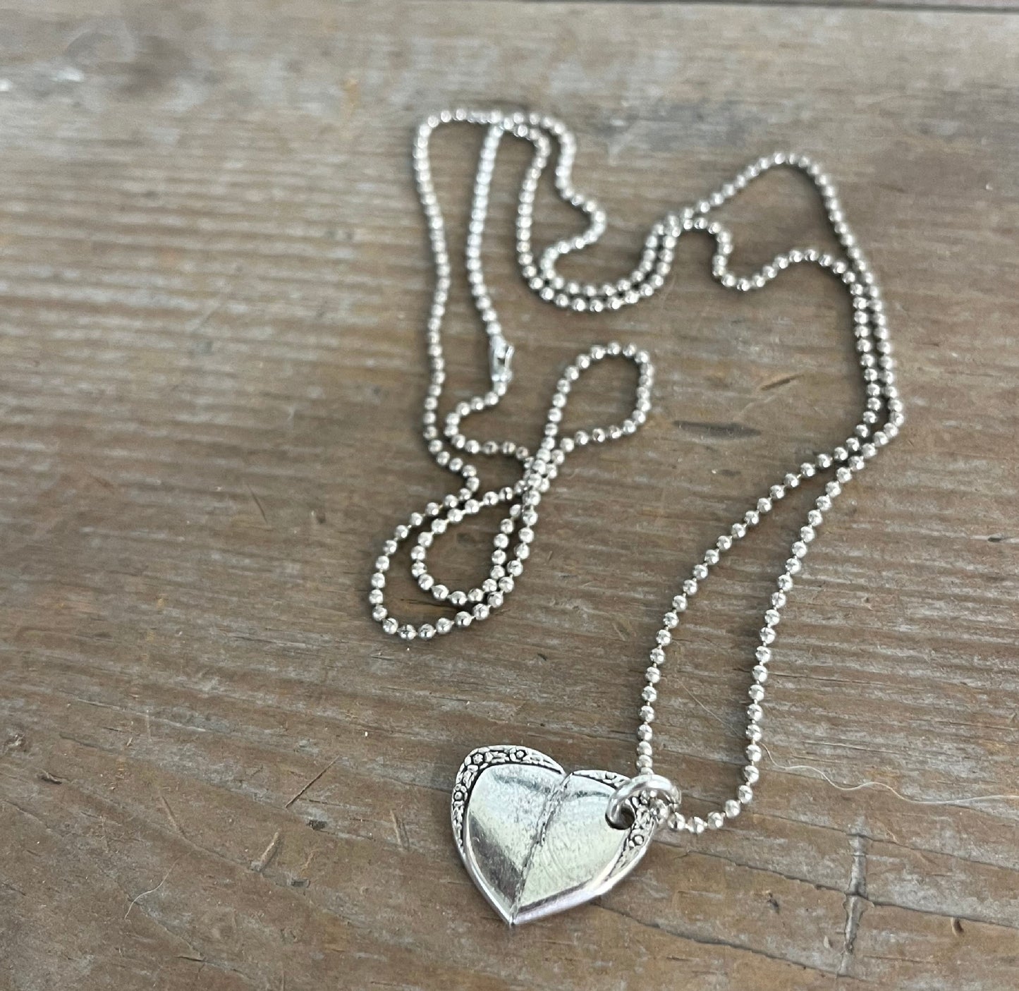 Fork heart necklace made from upcycled MARY LOU vintage silverware pattern