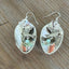 Demitasse spoon earrings with bird of peace charms and jadeite glass beads - Spoon Earrings - handcrafted from upcycled vintage silverware - Laughing Frog Studio