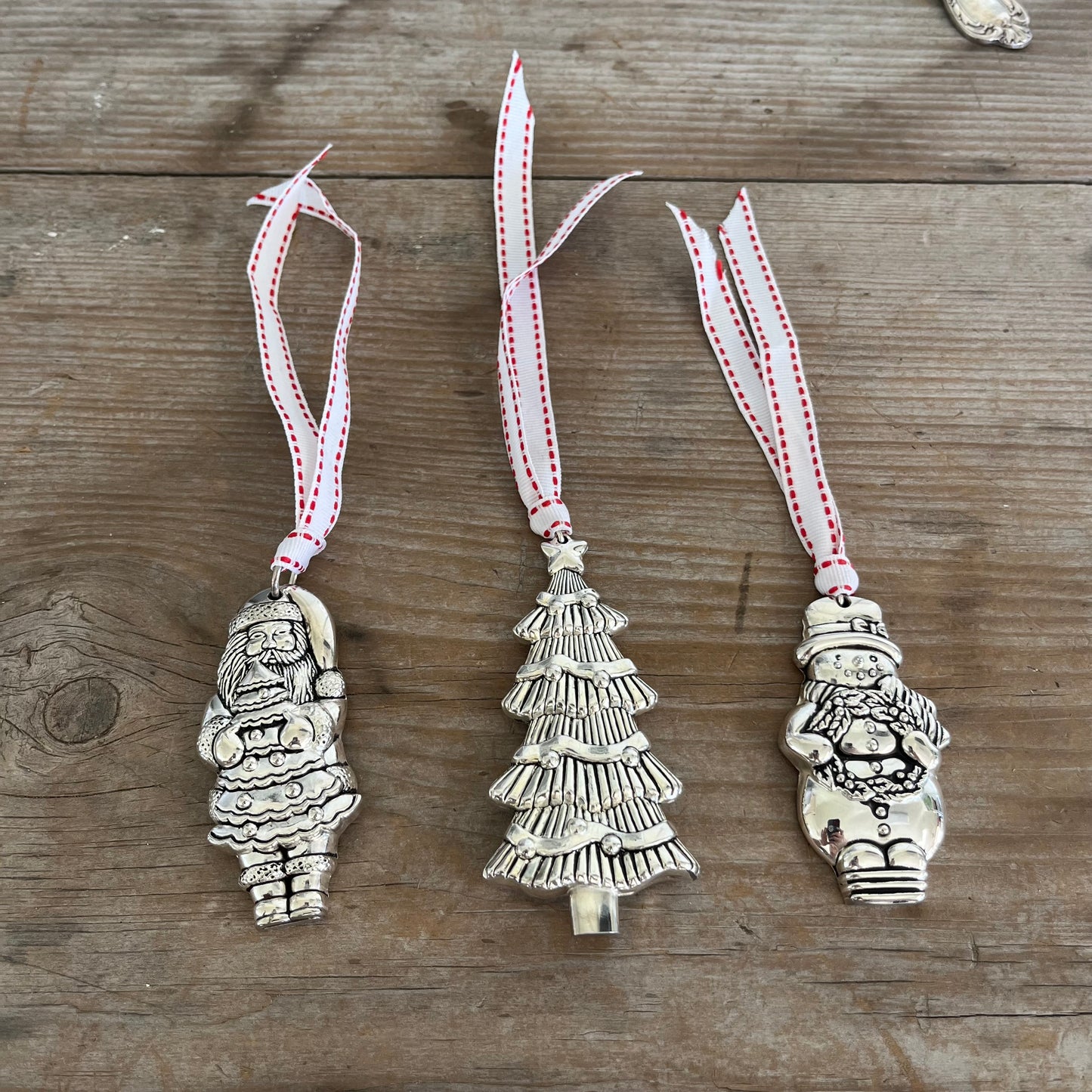 Fork Handle Figural Chistmas Tree Shaped Silverplate Ornament