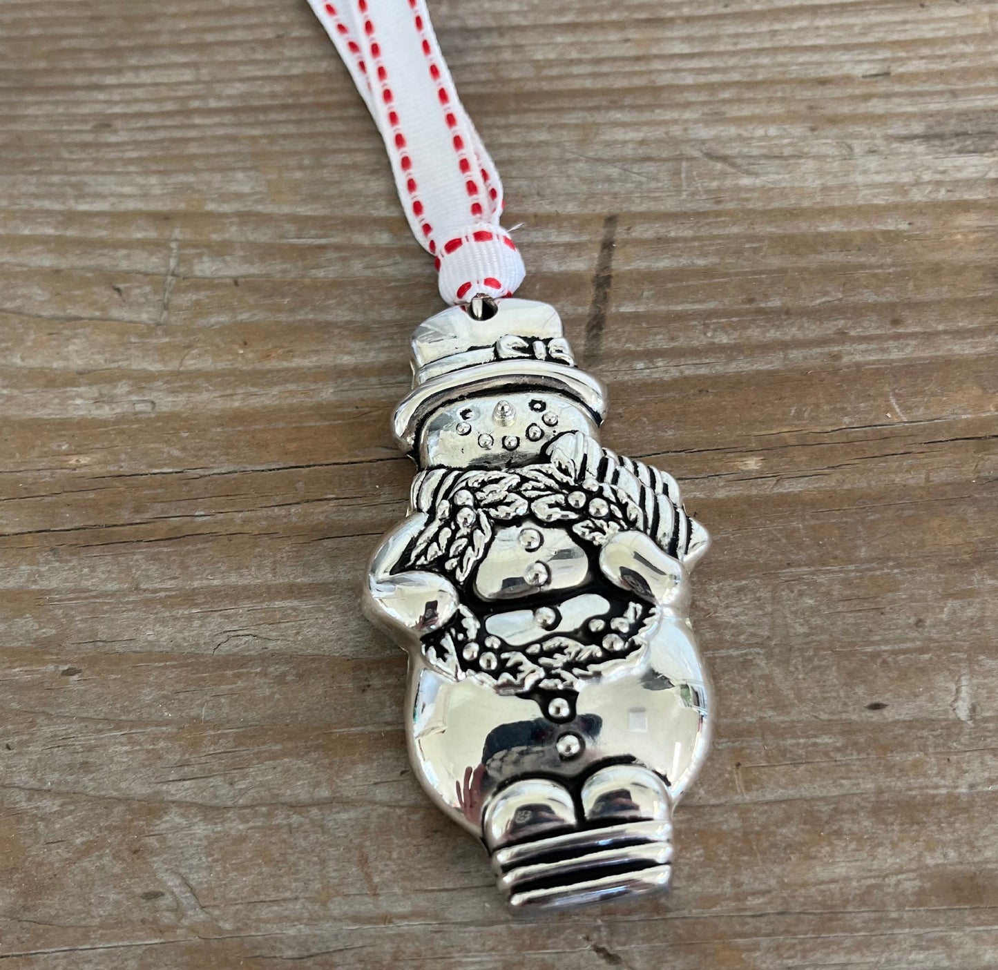 Cake Server Handle Figural Snowman Silverplate Ornament