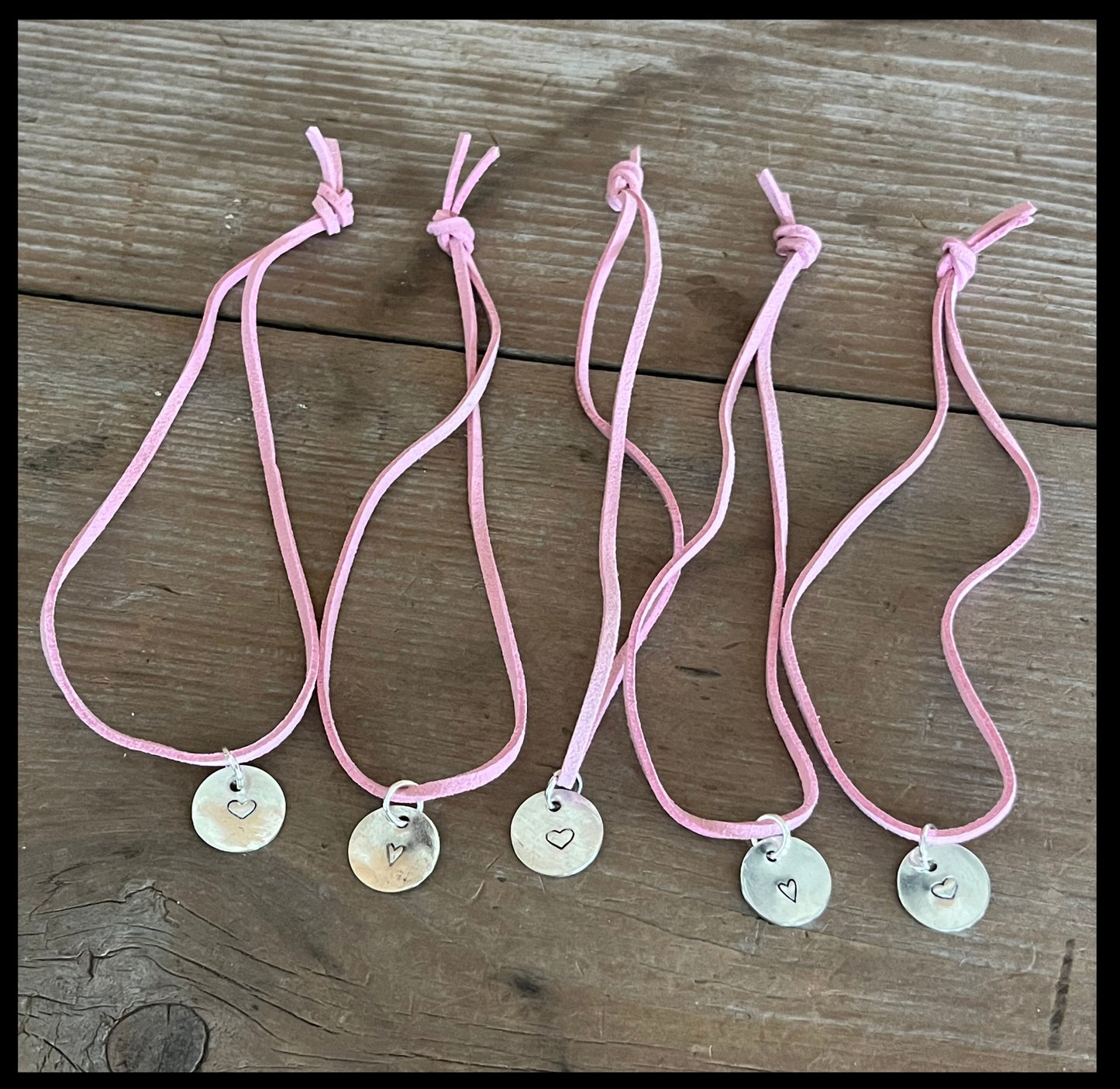 Heart Stamped Circle Pendant Spoon Necklace 2026