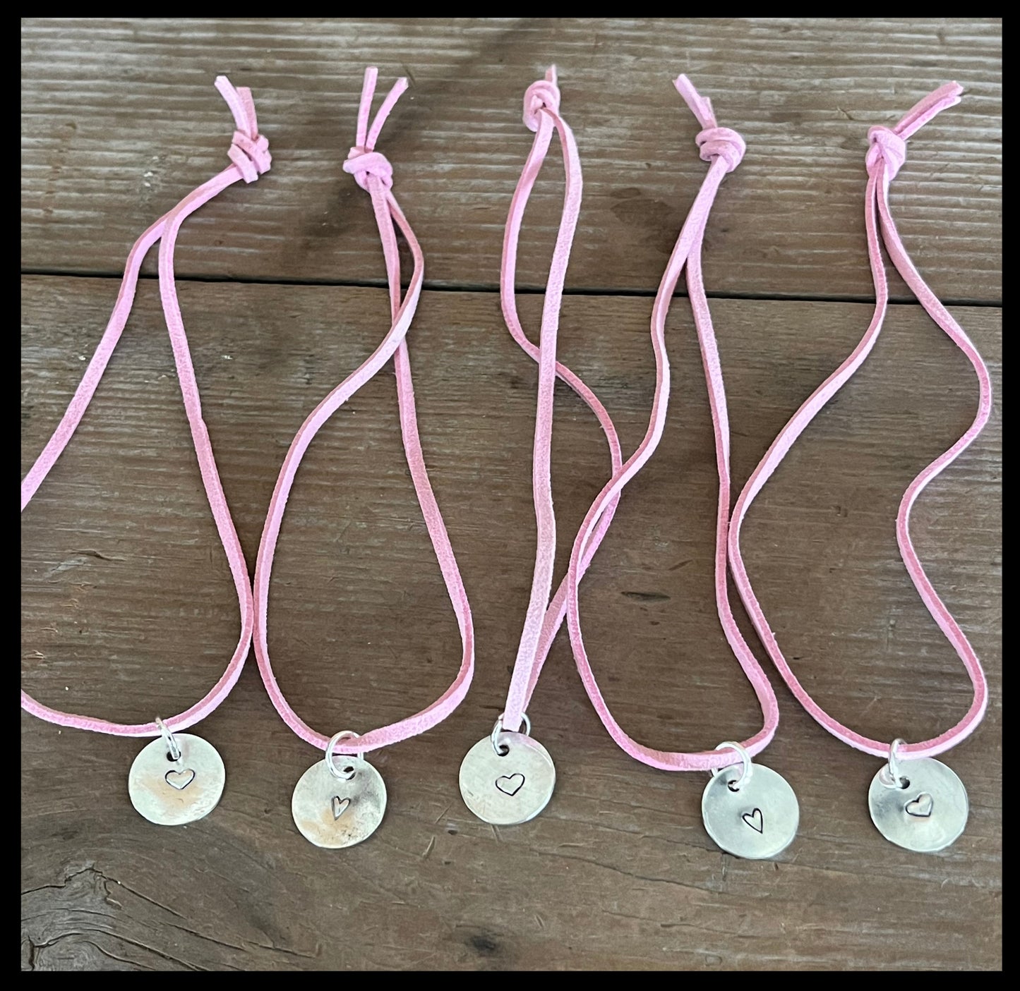 Heart Stamped Circle Pendant Spoon Necklace 2026