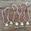 Heart Choker Necklace on pink Leather Cord