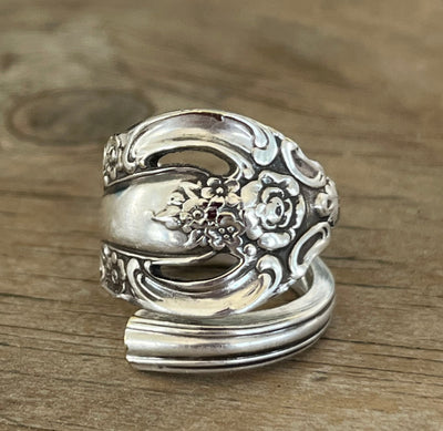 Glorious Openwork Floral Coil Wrap Spoon Ring